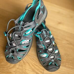 Keen Gray and Aqua Outdoor Waterproof Sandals